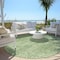 Homeroots 8' Green And Light Green Round Geometric Washable Indoor Outdoor Area Rug 594541 - alternate 5
