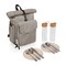 Picnic Time Family Of Brands Carmel Roll Top Picnic Backpack Cooler with Utensil Set & Glass Water Bottles, Gray 529-10-105-000-0 - alternate 1