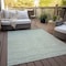 Homeroots 10' X 14' Sage And Green Striped Washable Indoor Outdoor Area Rug 587961 - alternate 4