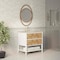 James Martin Vanities Olena 36" Single Vanity, Light Mappa Burl and Polished White, w/ 3 CM Tajnar Eclos Top D804-V36-LMB-3TJR - alternate 5