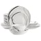 Elama Sarah 16 Piece Porcelain Double Bowl Black Ribbon Dinnerware Set in White and Black 750123738M - alternate 1
