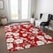 Homeroots 10' X 14' Red Ivory And Gray Floral Washable Indoor Outdoor Area Rug 599921 - alternate 4
