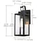 J&H Led 13 in. 1-Light Matte Black Outdoor Wall Lantern Sconce JH-SCOGW-52B - alternate 2