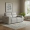 Homeroots 77in Light Gray and Brown Italian Leather Power Reclining Loveseat With Storage 720550 - alternate 4