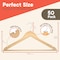 Lifemaster Wooden Clothes Hangers, Durable, Non-Slip, Space-Saving, 360 Deg Swivel Hook, Natural Finish, 50PK CMPWH50NL - alternate 6