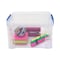 Advantus Super Stacker Lift-Off Lid Storage Tote, 7.25in x 10.88in x 6.38in, Transparent/Blue 39230 - alternate 2
