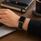 Elegani Leather Band Compatible with Apple Watch 40mm, Black, Silver, Black, Rose Gold, Yellow Gold Buckle QRPLLS-BLK-40 - alternate 3
