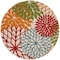 Homeroots 5' Orange Red Green And Blue Round Floral Indoor Outdoor Area Rug 546657 - alternate 1