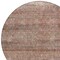 Homeroots 8' Coral And Black Round Striped Washable Indoor Outdoor Area Rug 605767 - alternate 4