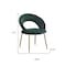 Homeroots Green and Gold Velvet and Metal Curved Back Dining Side Chair 719659 - alternate 3