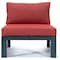 Leisuremod Chelsea 5-Piece Middle Patio Chairs and Coffee Table Set Black Aluminum With Red Cushions CSTBL-4R - alternate 5