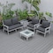 Leisuremod Walbrooke Modern White Patio Conversation With Square Fire Pit & Tank Holder, Charcoal WW-27-20-57-31-CH - alternate 4