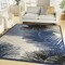 Homeroots 8' X 10' Navy Blue Ivory And Black Palm Leaf Indoor Outdoor Area Rug 550535 - alternate 4
