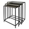 Homeroots Set of Three Brass and Black Aluminum and Iron Frame Nested Tables 528064 - alternate 4