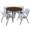 Regency Round Kahlo Breakroom Table W/ 4 M Stack Chairs, 48 in W, 48 in L, Neo Walnut TPL48RNDNWBK47GY - alternate 1