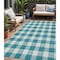 Homeroots 5' X 8' Teal Blue And Gray Plaid Washable Indoor Outdoor Area Rug 595440 - alternate 1