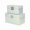 Homeroots Set of Two Silver Solid Wood And Fabric Box With Lid, 2PK 489358 - alternate 3