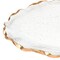 Homeroots 14in Clear Bubble Glass Scalloped Gold Rim Oval Platter 390090 - alternate 2