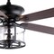 Jonathan Y Braxton 52" 4-Light Farmhouse Industrial Iron Drum Shade LED Ceiling Fan With Remote, Black/Clear JYL9620A - alternate 4