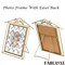 Fabulaxe 9x6" Vertical Decorative Gold Metal Floating Easel Back Picture Frame QI004844.S - alternate 3