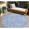 Homeroots 8' Blue And Ivory Round Abstract Washable Indoor Outdoor Area Rug 594919 - alternate 1