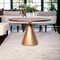 Homeroots 48" Brown And Gold Rounded Solid Wood And Iron Pedestal Base Dining Table 517853 - alternate 3