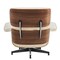 Homeroots 27" Off White and Light Brown Tufted Genuine Leather Swivel Lounge Chair With Ottoman 636225 - alternate 3
