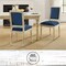 Homeroots Set of Two Navy Blue and Brown Upholstered Linen Dining Side Chairs 535365 - alternate 5
