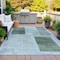 Homeroots 5' X 8' Teal Blue And Gray Geometric Washable Indoor Outdoor Area Rug 631940 - alternate 3