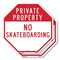 Signmission Private Property No Skateboarding, 6 inch X 6 inch, Plastic Sign, 2PK OC-P-2PACK-6-155 - alternate 1