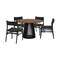 Homeroots Five Piece Brown and Black Round Dining Set with Four Chairs 571725 - alternate 6