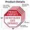 Signmission Private Property Do Not Block Gate, 10 inch X 10 inch, Aluminum Metal Signs, 5PK OC-A-5Pack-10-134 - alternate 2