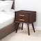 Homeroots 25" Solid Wood and Wood Two Drawer Nightstand 399256 - alternate 3