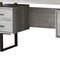 Homeroots 60" Gray and Black Computer Desk With Three Drawers 333518 - alternate 3