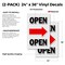 Signmission Giant Open With Arrow, Vinyl Decals Only 24 Inch x 36 Inch, Vinyl Decal, 2PK DSB-2436-2PACK-Giant Open With Arrow - alternate 2