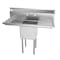 Koolmore 1 Compartment Stainless Steel NSF Commercial Kitchen Prep & Utility Sink with 2 Drainboards SA151512-15B3 - alternate 3