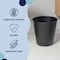 Happimess Axel Modern Minimalist Hammered Steel 2 Gal Waste Bin, Matte Black, 2PK HPM1110A-SET2 - alternate 3