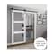 Sartodoors Sliding Barn Door with Hardware, Lucia 2555 White Silk with Clear Glass, 6.6FT Rail Hangers Sturdy LUCIA2555BD-B-WS-1896 - alternate 3