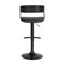 Armen Living Larisa Adjustable Black Wood Bar Stool in Black Faux Leather with Golden Bronze and Black Metal LCLABABLKBLK - alternate 5