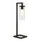 Homeroots 26" Black Metal Arched Table Lamp With Clear Seeded Cylinder Shade 524450 - alternate 2