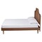 Baxton Studio Macaria Mid-Century Modern Ash Walnut Woven Rattan Queen Size Bed 248-12648-9814-ZORO - alternate 5