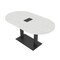 Skutchi Designs Racetrack Conference Table With Power Unit, 36 in W, 72 in L, White HAR-RAC-36X72-DOU.BK-WA7976-EBLK - alternate 1