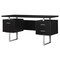 Homeroots 60" Black and Silver Computer Desk With Three Drawers 333366 - alternate 1
