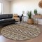 Homeroots 8' Taupe Brown And Ivory Round Moroccan Washable Indoor Outdoor Area Rug 594354 - alternate 4