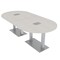 Skutchi Designs Racetrack Conference Table With Power, 48 in W, 96 in L, Ivory HAR-RAC-48X96-DOU-K458-ESIL - alternate 1