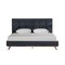 Homeroots Gray and Brown Wood And Tufted Polyester King Bed Frame 486204 - alternate 1