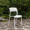 Fabulaxe Modern Plastic Outdoor Dining Chair with Open Curved Back, White Set of 4 QI004227.WT.4 - alternate 5
