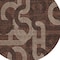 Homeroots 8' Chocolate And Beige Round Geometric Washable Indoor Outdoor Area Rug 614037 - alternate 4