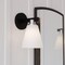 Vaxcel Vermont 1 Light Matte Black and Nickel Bathroom Vanity Wall Sconce Fixture White Glass W0404 - alternate 1