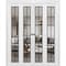 Sartodoors Sliding Closet Double Bi-fold Doors, Lucia 2366 White Silk with Clear Glass and Aluminum Strips, S LUCIA2366DBF-WS-96 x 84 (4* 24x84) - alternate 1